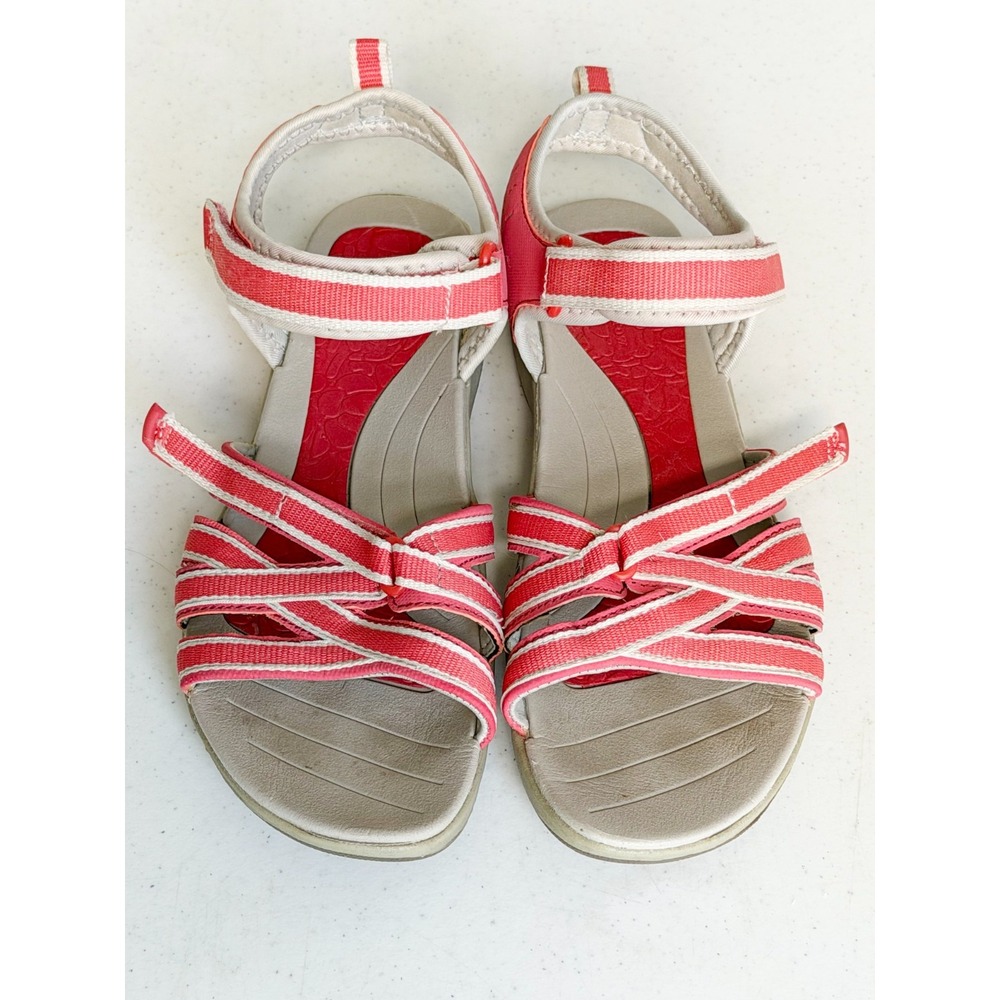 Croft & Barrow Size 8 Coral Salmon Sandals Adjustable Strap Beach Vacation - Picture 3 of 7